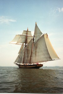 PRIDE with all sail set